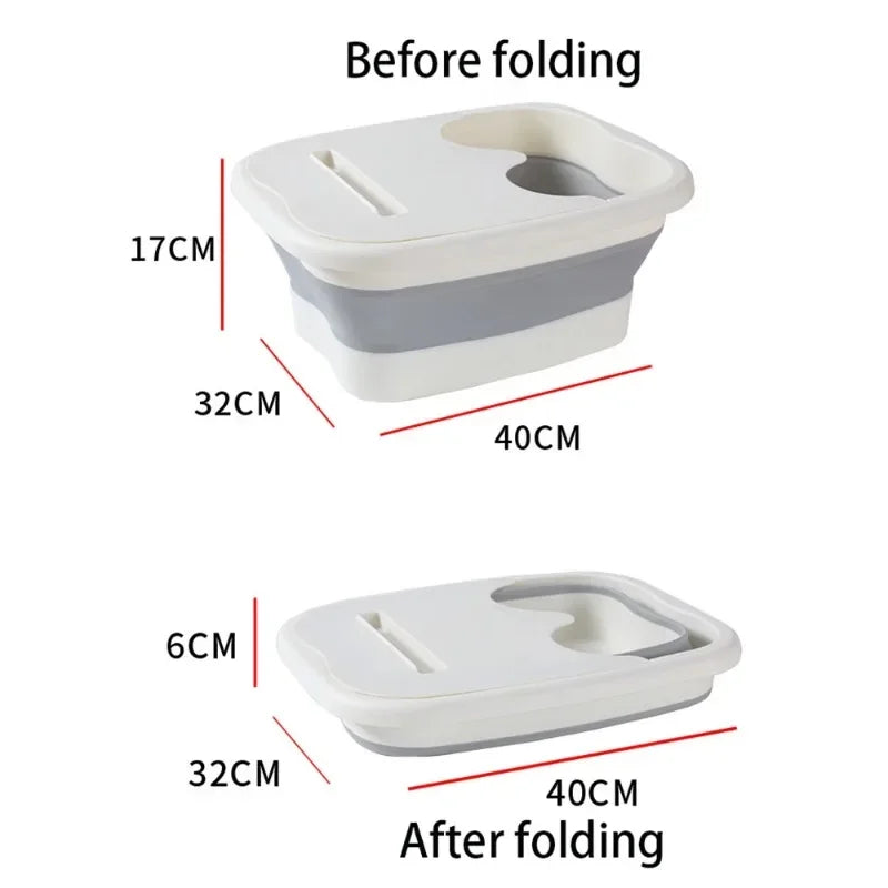 Foldable Footbath Massage Bucket Soaking Bucket Folding Basin Spa Foot Bath Bucket Household Bath Pedicure Dorm Room Essentials