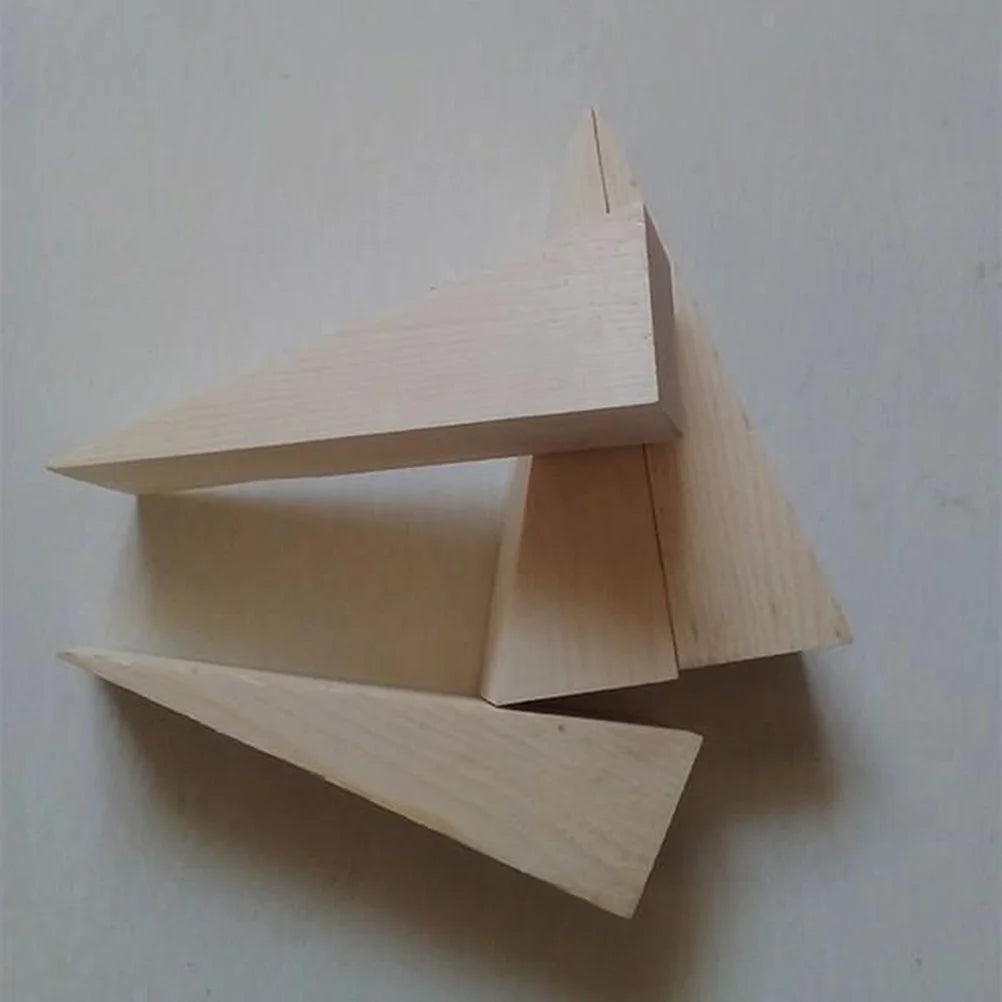 3pcs Wooden Door Stopper Wedge Heavy Duty Finger Protector Home Office Door Holder Triangle Shape Sturdy Material Door Stops