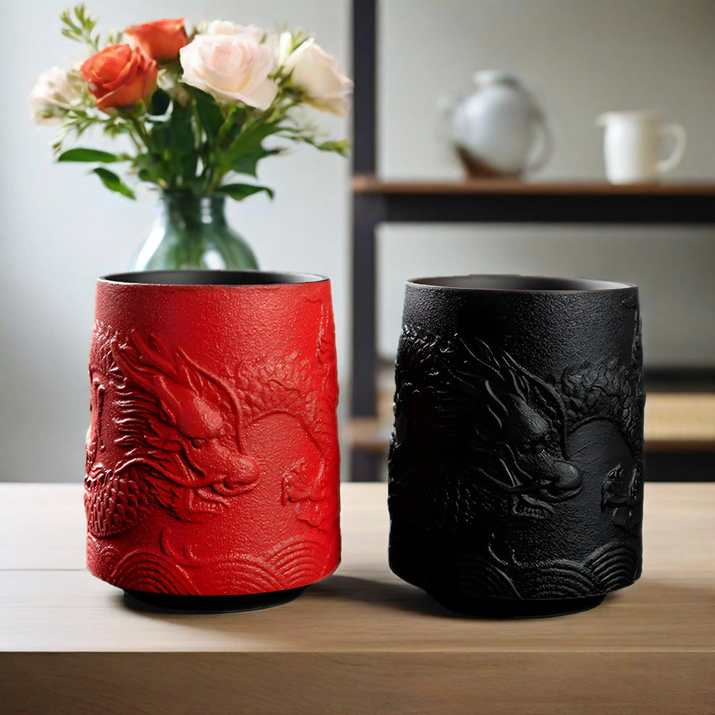 Handmade purple clay relief tea cup, Kung Fu tea set, ceramic coffee cup, storage jar, suitable for gifting to elders
