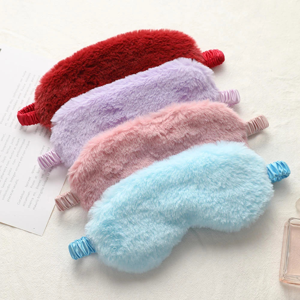 Tcare Lightweight Comfortable Sleep Mask Super Soft Adjustable Rabbit Plush Eye Masks for Sleeping Shift Work Naps for Men Women