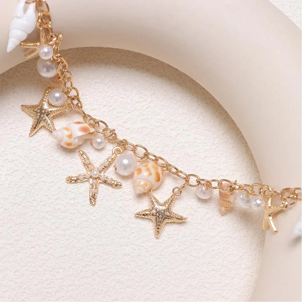 Bohemian Style Multi-layer Bag Chain For Handbag DIY Jewelry Accessory Gift Women Pants Chain With Imitate Starfish Conch Pearl