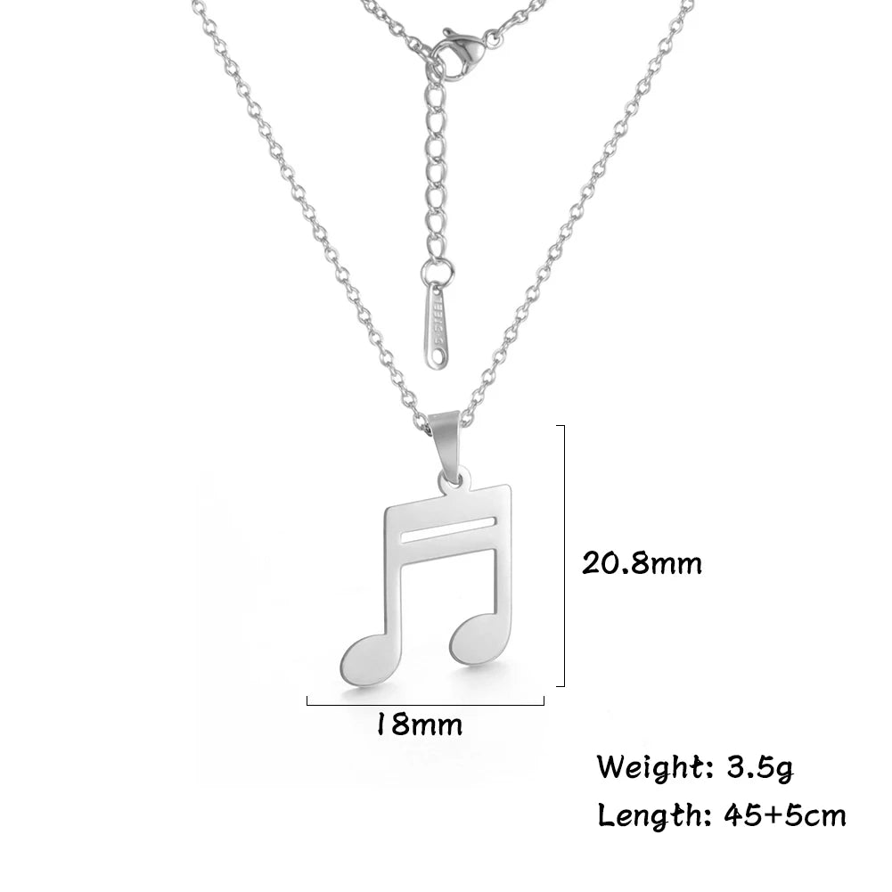 Amaxer Heart Music Note Necklace Treble Clef Music Staff Pendant Choker Clavicle Chain Artist Concert Jewelry Gift