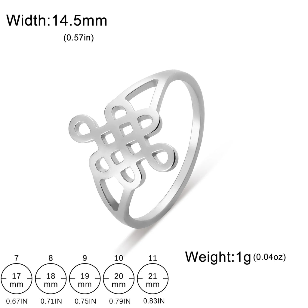 Skyrim New In Women Celtics Knot Geometric Ring Stainless Steel Gold Color Minimalist Finger Rings Jewelry Wedding Band Gift
