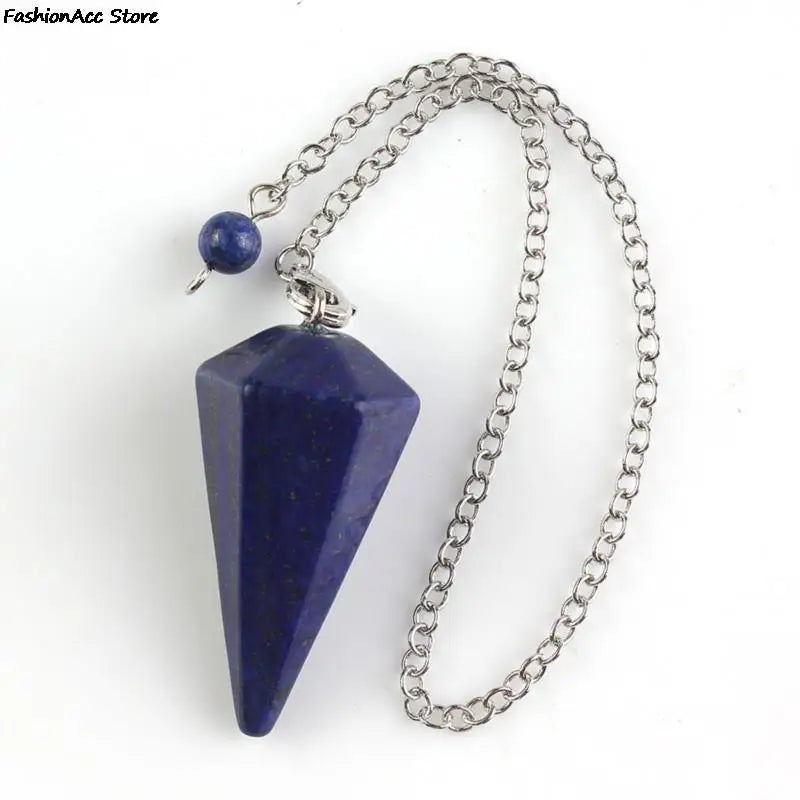 Healing Pendulum For Divination Pink Quartz Pendulums Biolocation Natural Gem Stone Chain Men Reiki Crystal Pendant