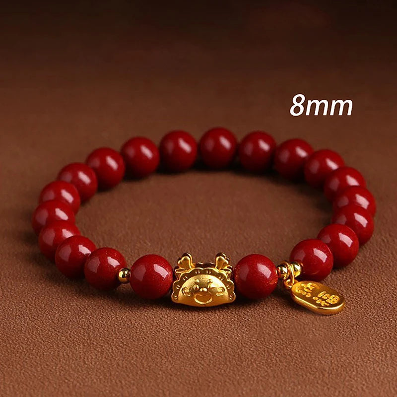 Feng Shui Wealth Bracelets For Woman - Natural Cinnabar Bracelet For Woman Protection Bring Luck Prosperity Attract Money
