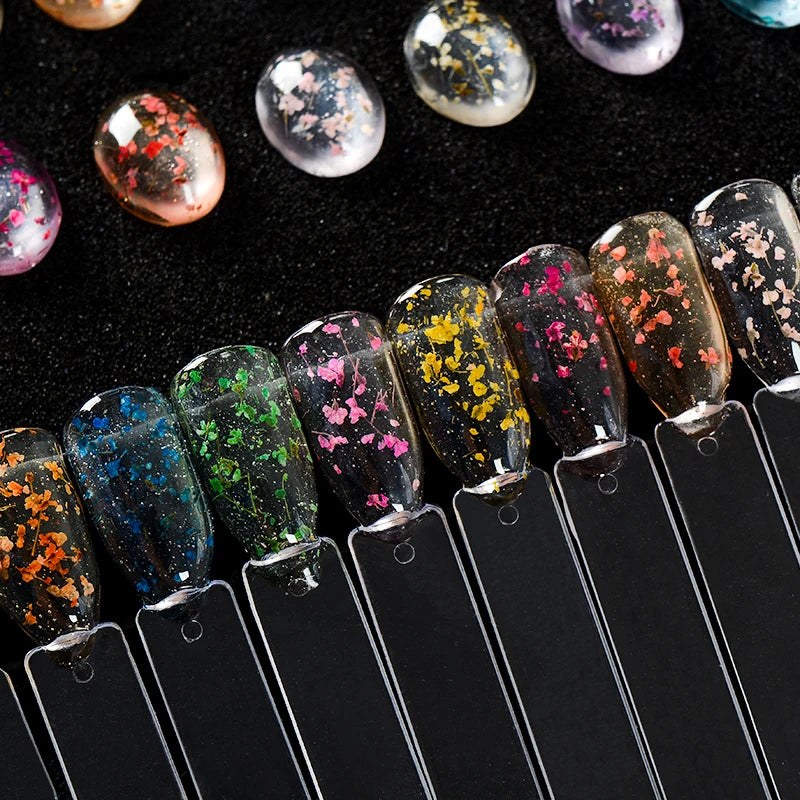 MEET ACROSS 5ML Blue Dried Flower Gel Nail Polish Natural Flower Fairy Nail Art Soak Off UV LED Painting Gel Varnish For Nails