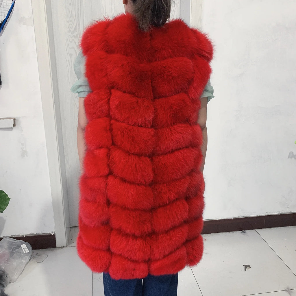 Natural Fox Fur Vest Lady Warm Vest Multicolor 100% Natural Fur Coat fox fur vest real fur vests sleeveless real fox fur coats