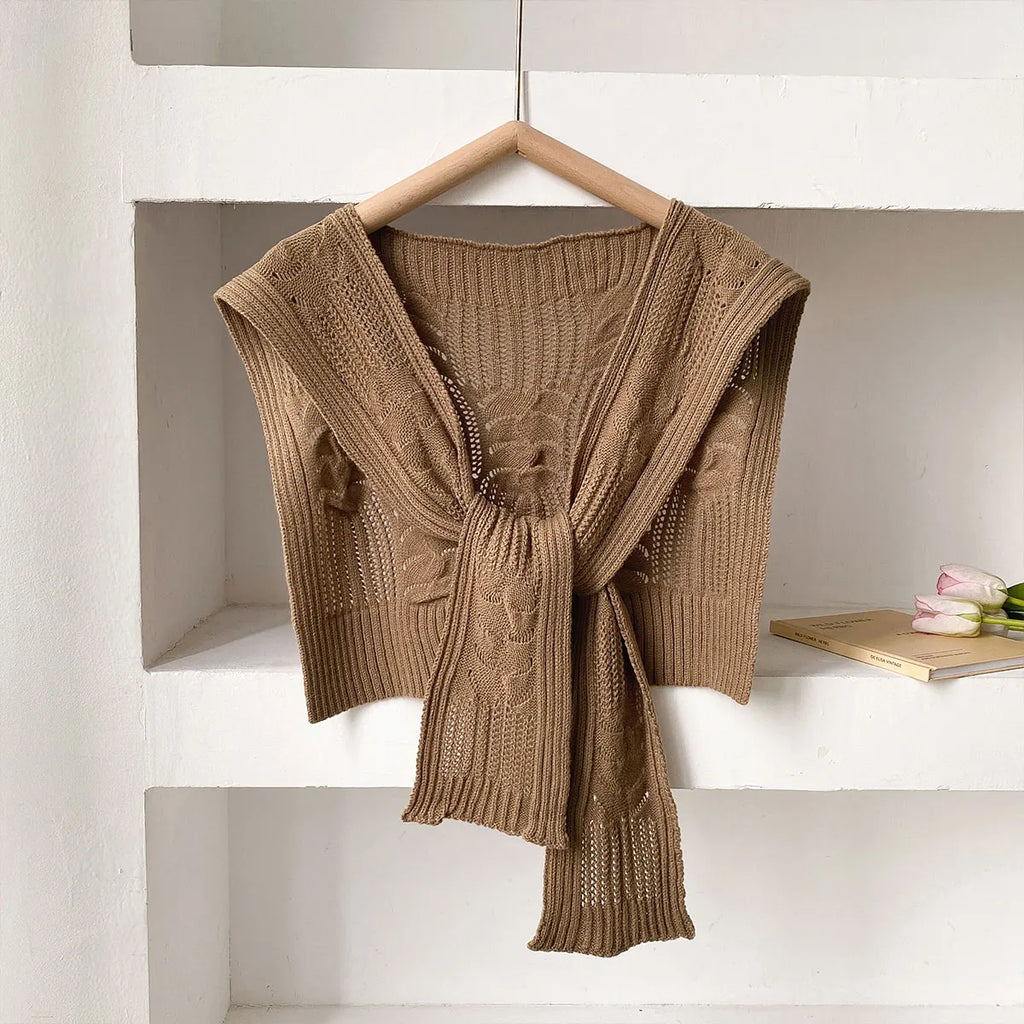 New Fashion Versatile Knitted Shawl Scarf Women High-end Capes With Shirts Fashion Thin Neck Protectors For Spring and Autumn
