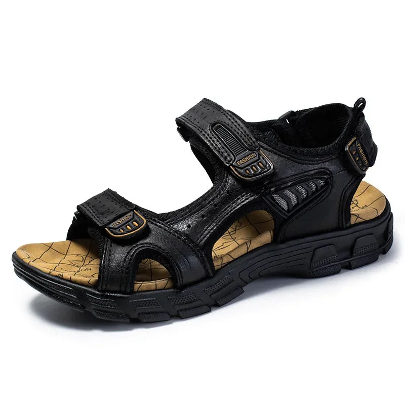 Brand Classic Mens Sandals Summer Genuine Leather Sandals Men Holidays Outdoor Casual Shoes Men Sandal Beach 2023