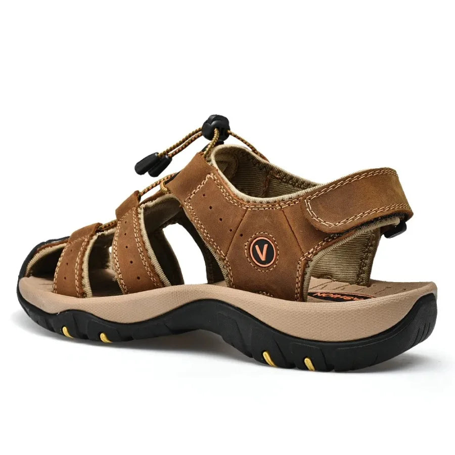 Summer Men Sandals Genuine Leather Mens Casual Shoes Outdoor Men Leather Sandals for Men Beach Shoes
