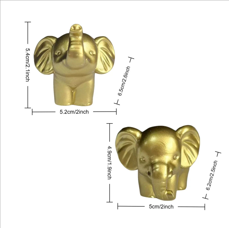 Scandinavian Style Black and White Gold Elephant Statue Ornaments, Auspicious Meaning Home Decoration, Fashionable and Exquisite Decoration for Living Room and Study, Convey the Warm Atmosphere