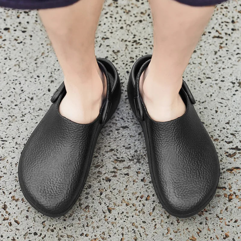 Chef Shoes Men's Summer New Large Size Black Kitchen Work Shoes Non-slip Men's Shoes