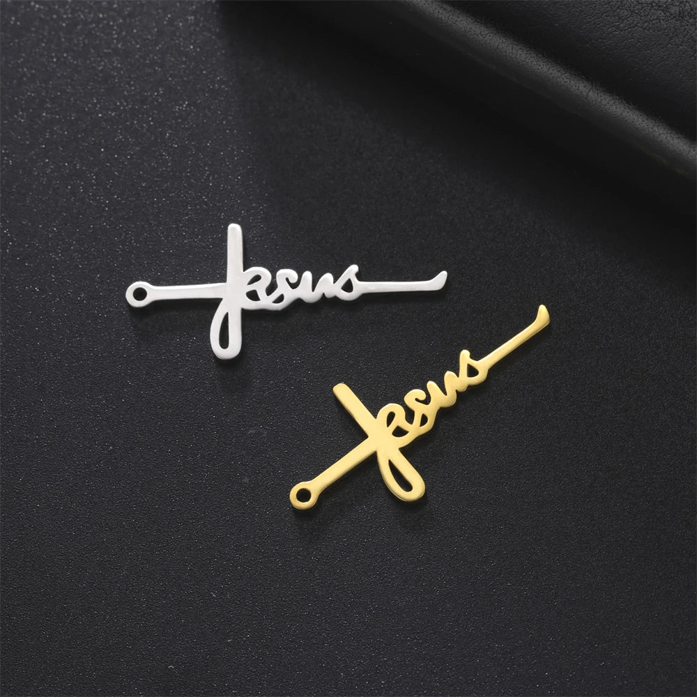 Wholesale Stainless Steel Tree-Shaped Crosses Charms For Jewelry Making Diy Necklace Earrings Pendants Accessories 34x56mm