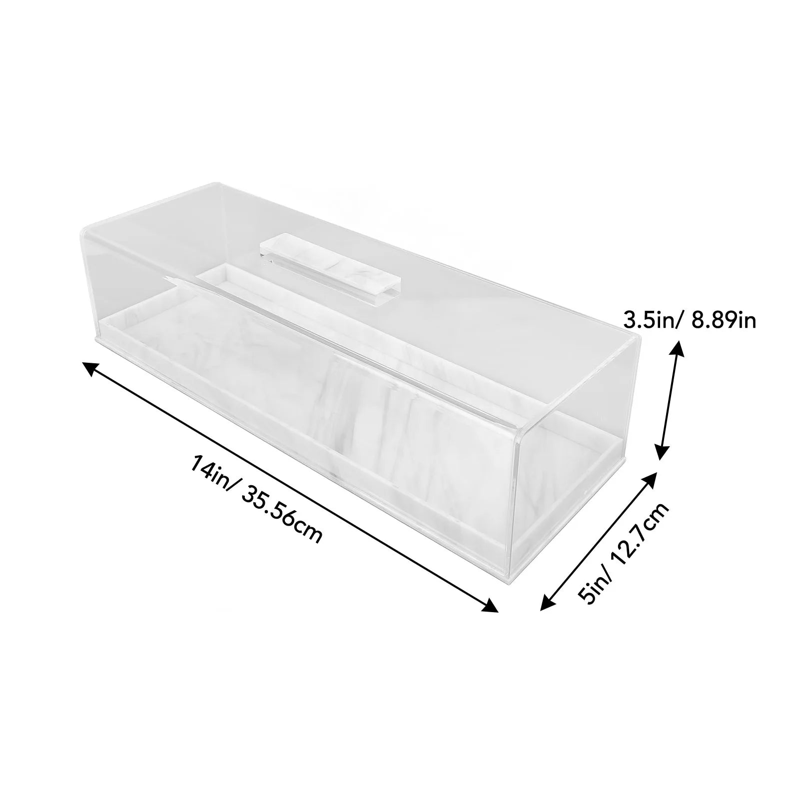 Cake Plate Dish Rectangle Cake Platter Rectangular Cake Tray Marble Grain Acrylic Multifunctional Dessert Serving Tray with Lid