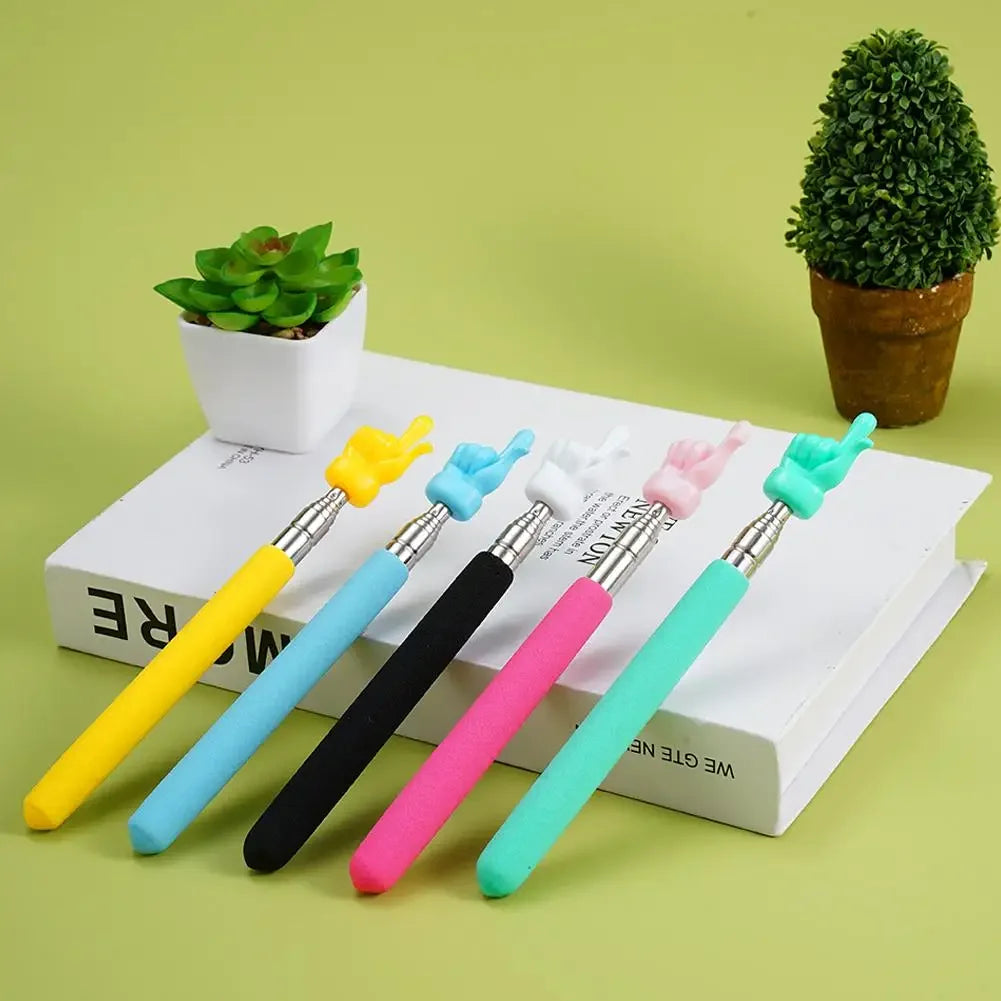 Stainless Steel Teaching Pointer Parent-Child Finger Reading Sticks Telescopic Rod Finger Design Teaching Stick Kids School Tool