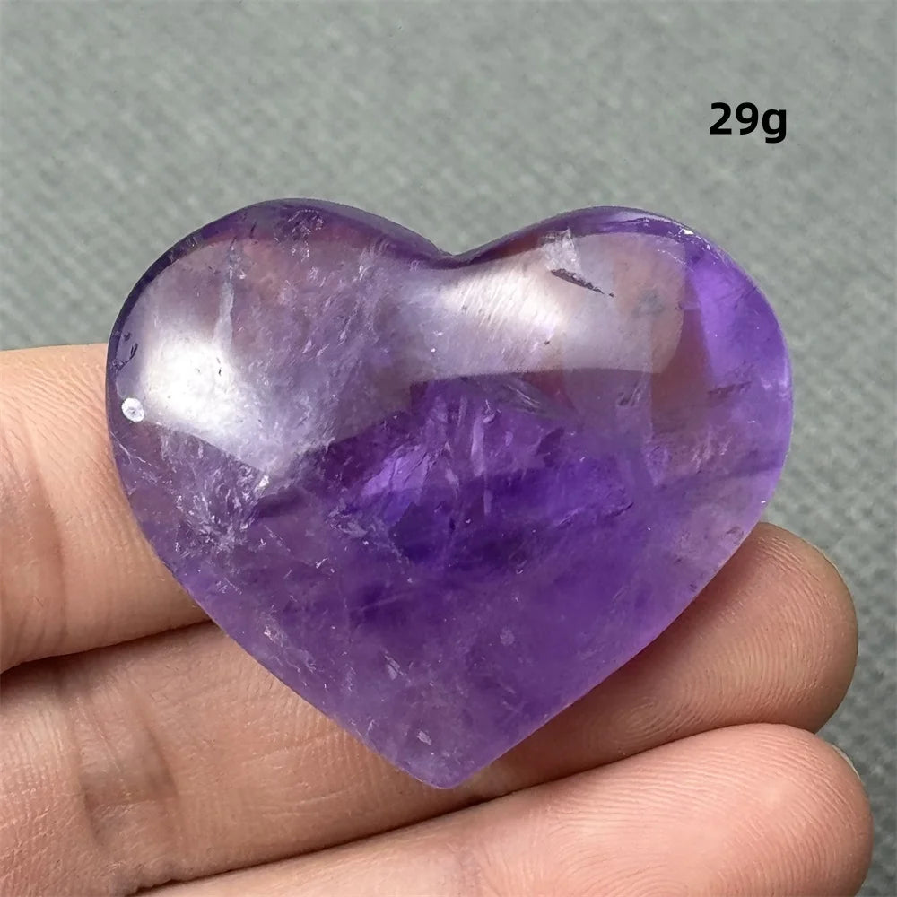 Natural Amethyst Heart Shaped Love Gemstone Meaning Love Healing Reiki Meditation Energy Witchcraft Home Decoration