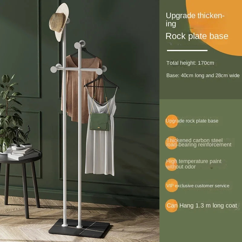 Home Room Furniture Household Clothes Storage Hanger Floor Standing Removable Metal Iron Art Coat Rack Bedroom Minimalist Rack