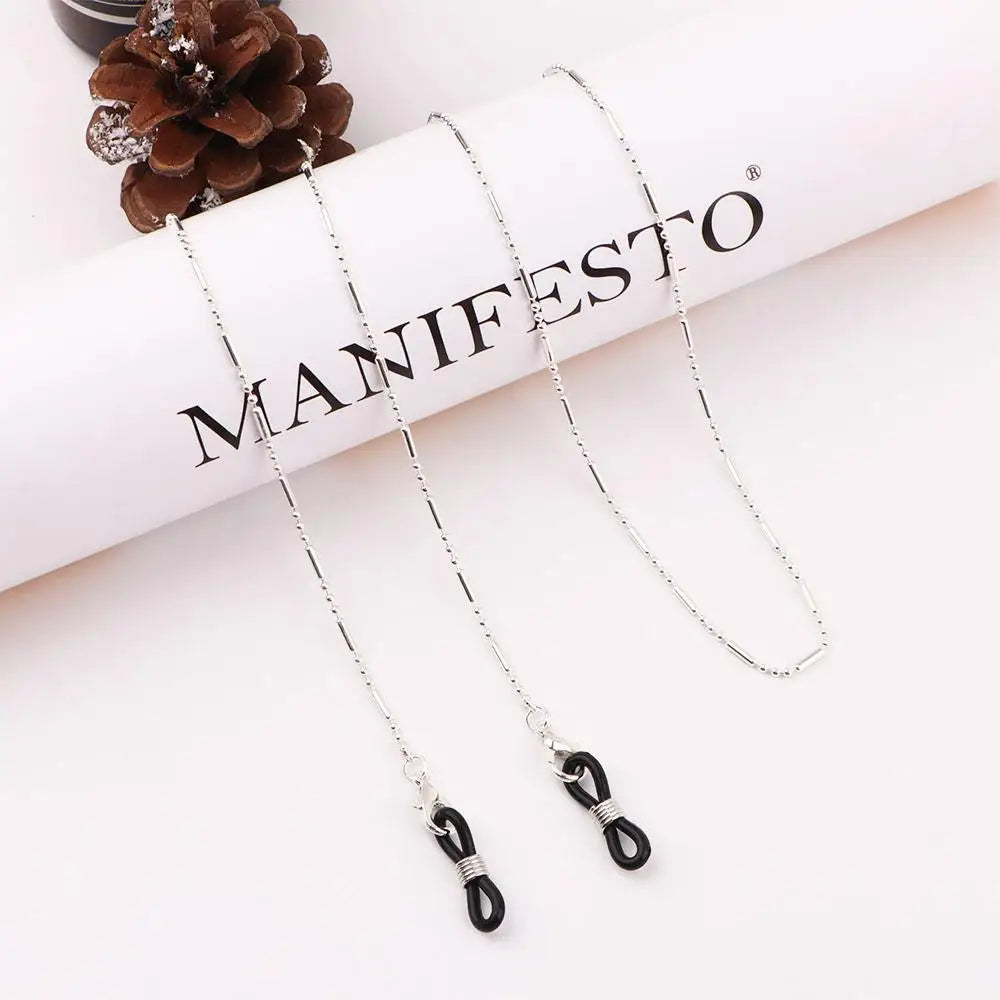 Trendy Simple Minimalist Female Neck Straps Alloy Mask Cord Holders Sunglasses Lanyards Eyeglass Chain Bead Mask Chains