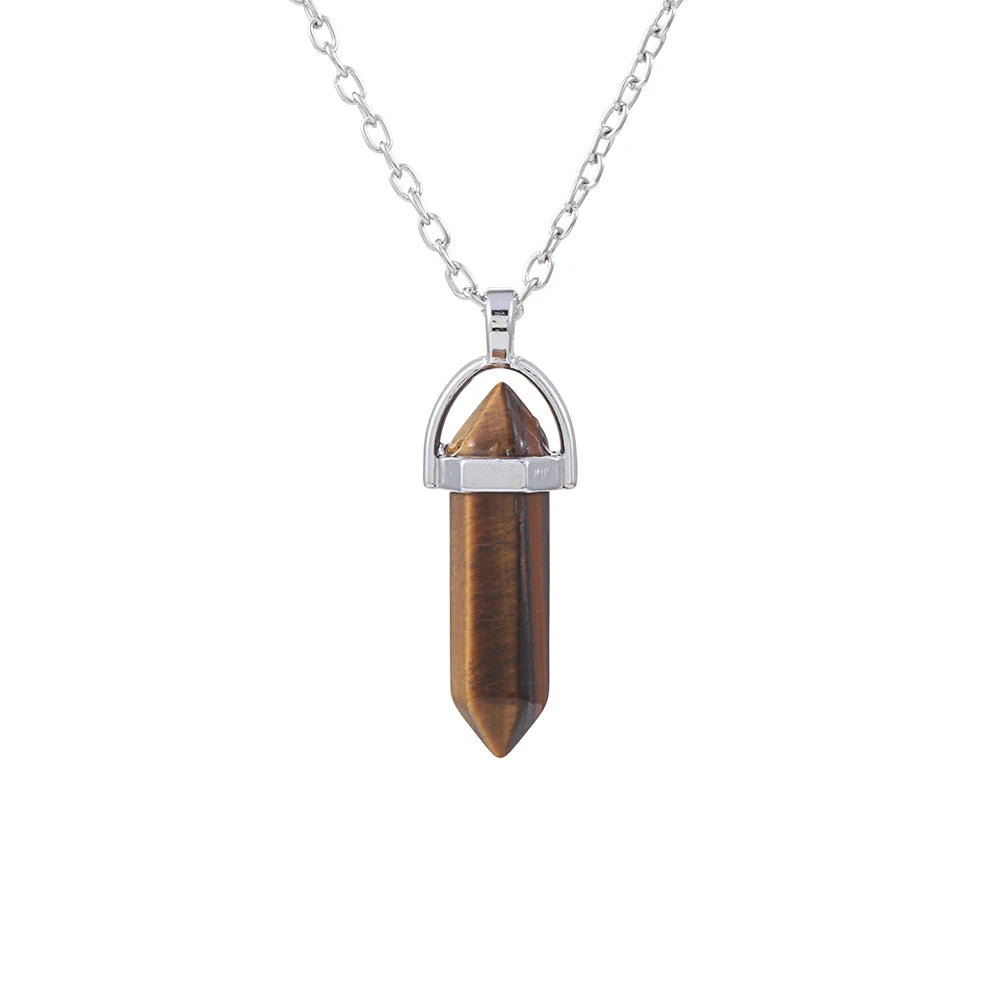 1Pc Irregular Rainbow Stone Natural Crystal Chakra Rock Necklace Golden Plated Quartz Pendant Nice Gift For Lover Friends