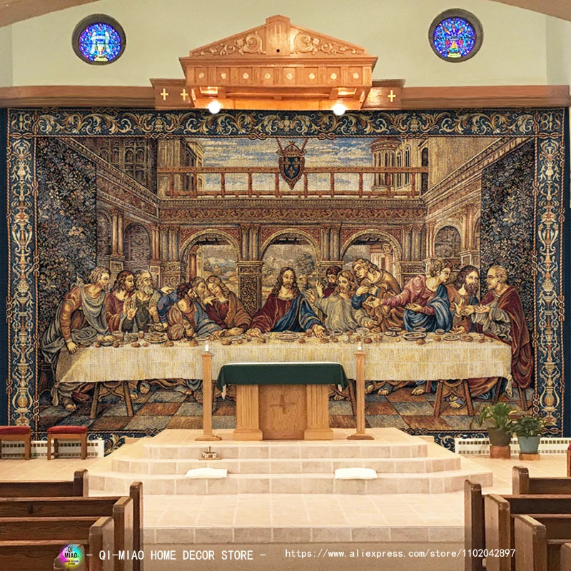 Jesus Tapestry  Home Decor Last Supper Wall Hanging Christ Artistic Polyester Fabric Cottage Dorm Wall Art  Home Decoration