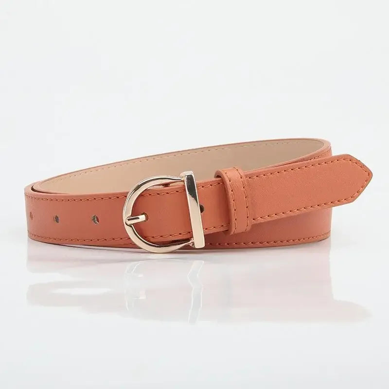 Women's Belt Fashion Pin Buckle Thin Belt Genuine Luxury Soft Belt Women With Cargo Pants Jeans Windproof Belt Pu Leather Belt