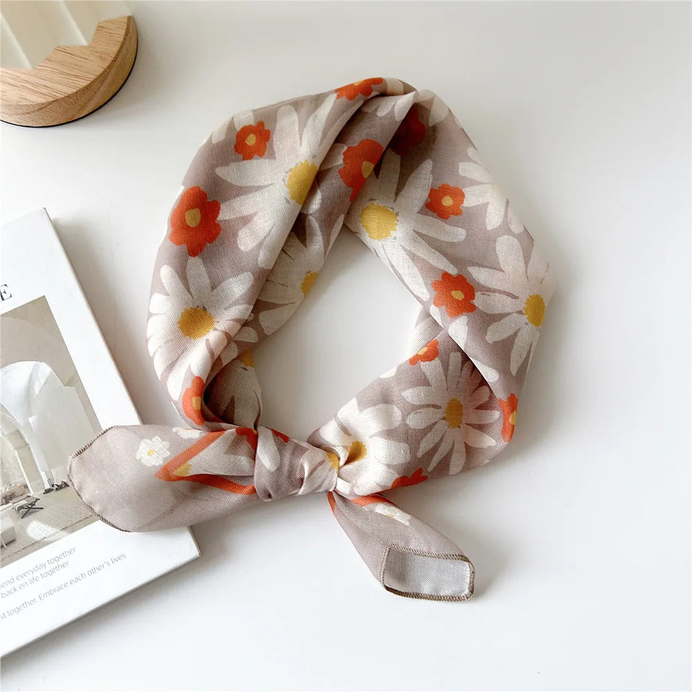 Fashion Cotton Linen Shawl Square Scarf for women sweet Cherry Print Hijabs Ladies Wraps summer sunscreen Bandanas Head scarf