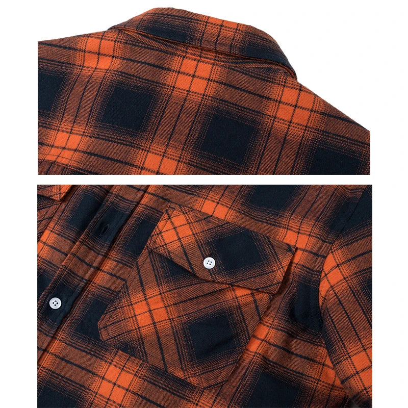 MAGCOMSEN Fleece Plaid Flannel Shirt Jacket  Men's Button Up Casual Cotton Jacket Thicken Warm Spring Work Coat Sherpa Outerwear