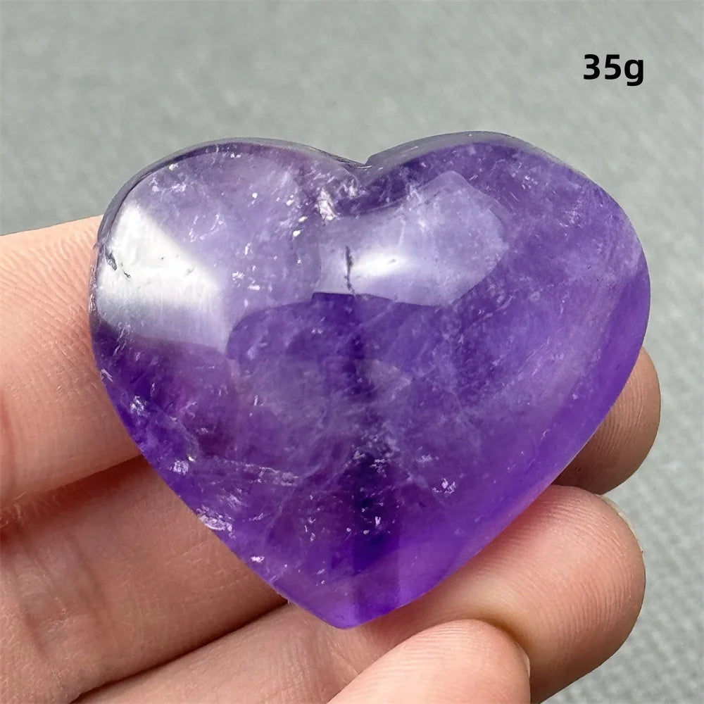 Natural Amethyst Heart Shaped Love Gemstone Meaning Love Healing Reiki Meditation Energy Witchcraft Home Decoration