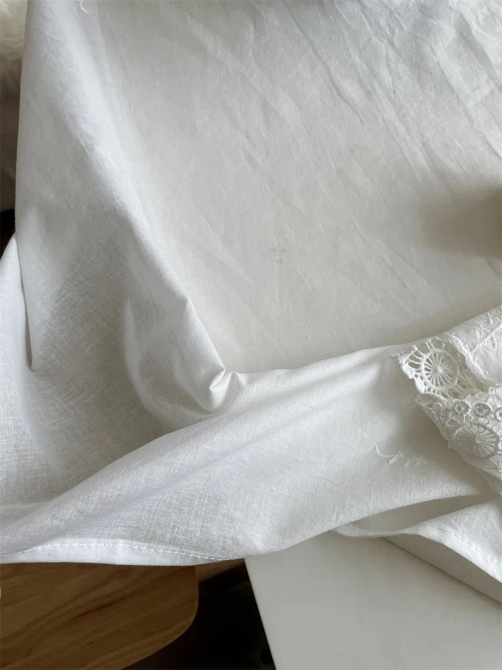 French White Lace Flower Embroidery Cotton Tablecloth for Wedding Party Decoration Table Cloth Luxurious Table Cover
