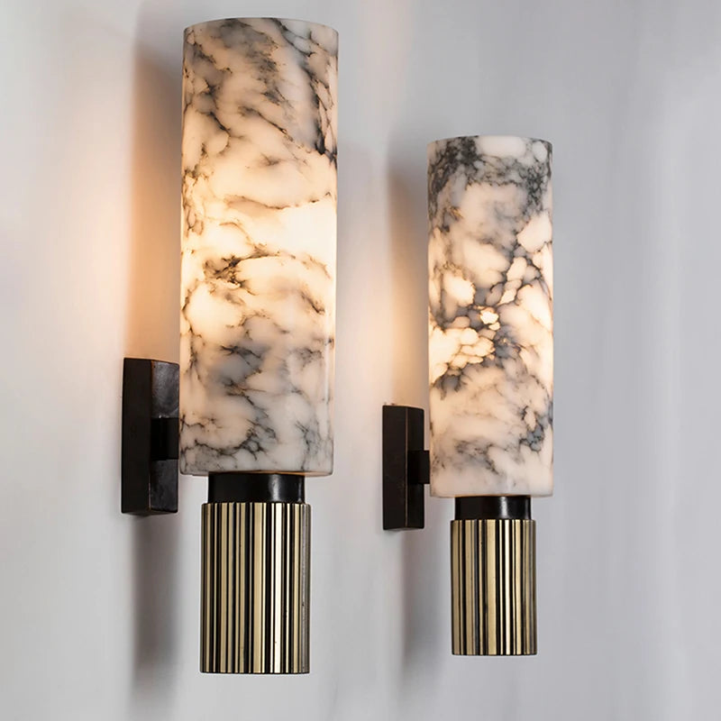 Modern Marble Wall Lamp Luxury Natural Marble Wall Lamp Villa Aisle Corridor Bedroom Study Wall Lamp