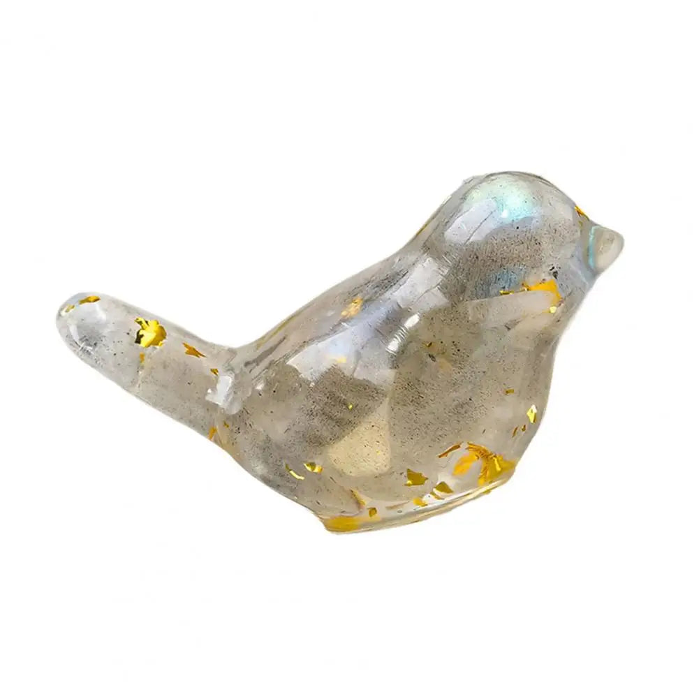 Natural Stone Colorful Bird Figurine Positive Healing Energy Hand-carved Faux Crystal Mini Bird Statue Home Office Desktop Decor