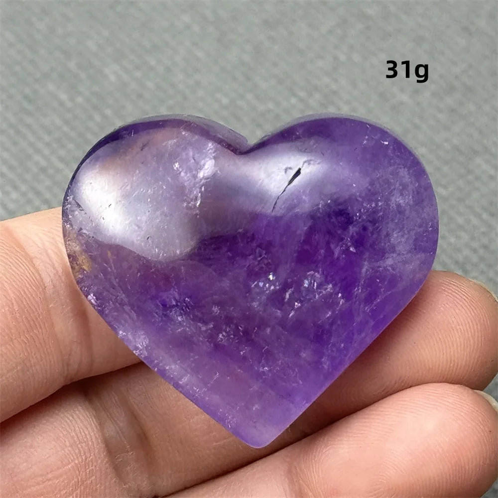 Natural Amethyst Heart Shaped Love Gemstone Meaning Love Healing Reiki Meditation Energy Witchcraft Home Decoration