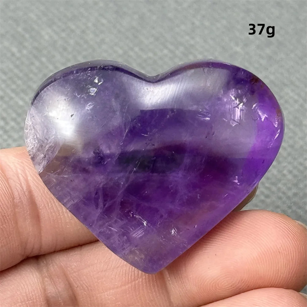Natural Amethyst Heart Shaped Love Gemstone Meaning Love Healing Reiki Meditation Energy Witchcraft Home Decoration