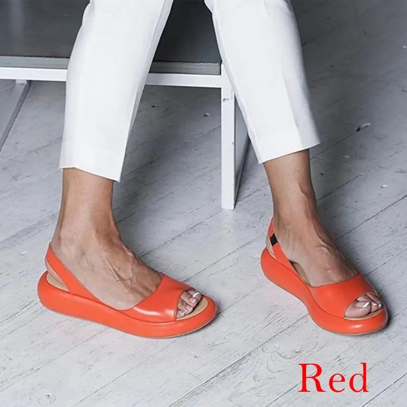 Women 2023 Summer Sandals PVC Leather Shoes Summer Fashionable Open Toes Platform Chaussure Femme Sexy Ladies Sandals Shoes