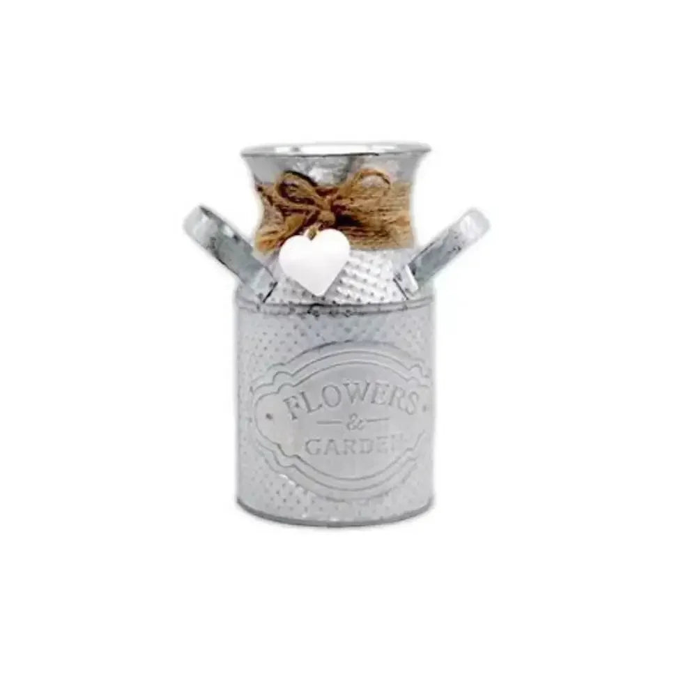 Vintage Shabby Metal Flower Vase Tin Pitcher Jug Plants Wedding Bucket Home Garden Decoration Dining Bar Decoration Iron Crafts