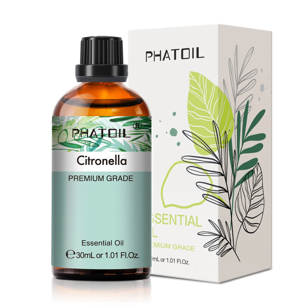 PHATOIL 30ml Aromatherapy Essential Oil Lavender Eucalyptus Vanilla Sweet Orange Aroma Oils For Diffuser Candle Making DIY Soap