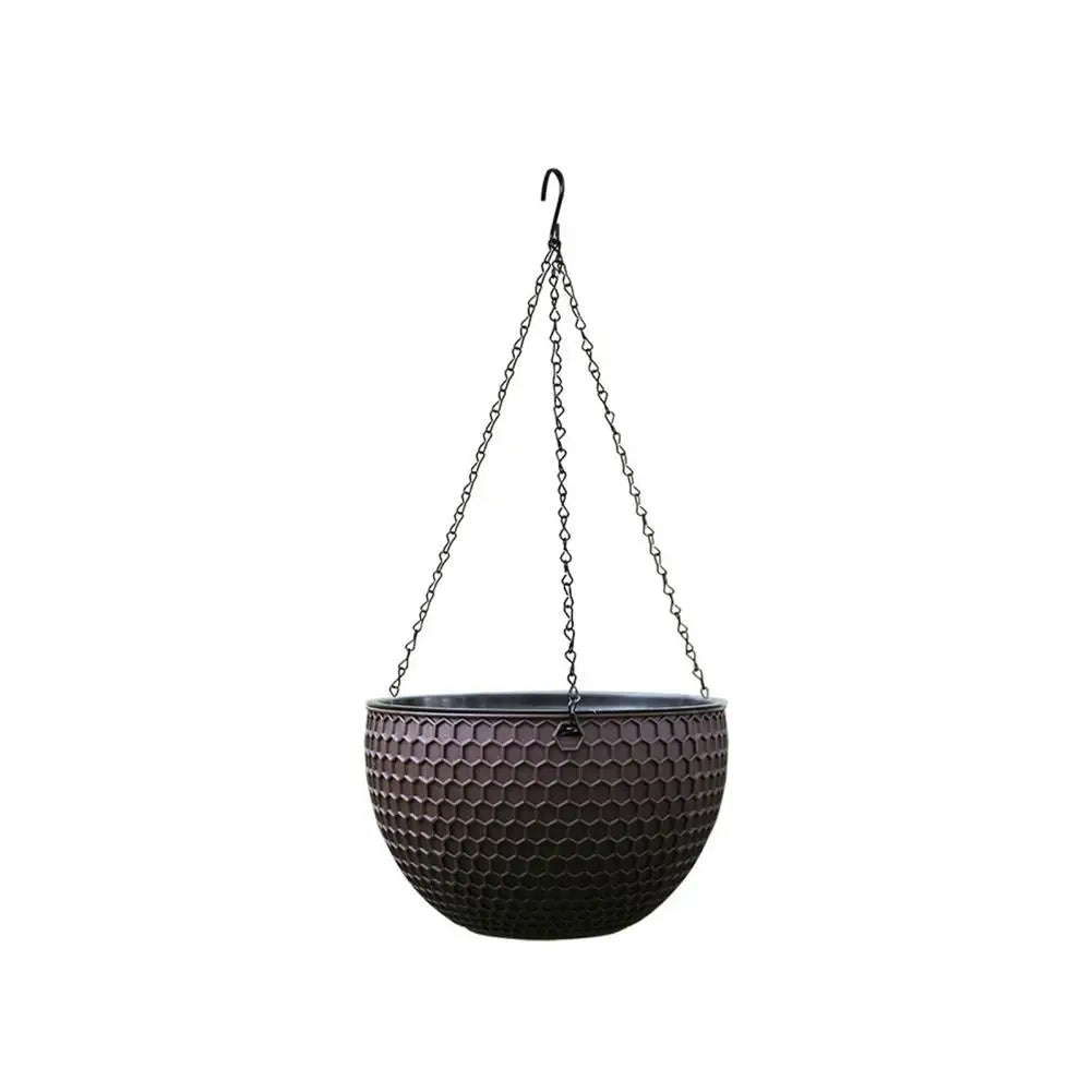 Beautiful Hanging Flower Pot 3 Sizes Waterproof Outdoor Resin Plant Hanger Hanging Flower Basket Self Water Absorption