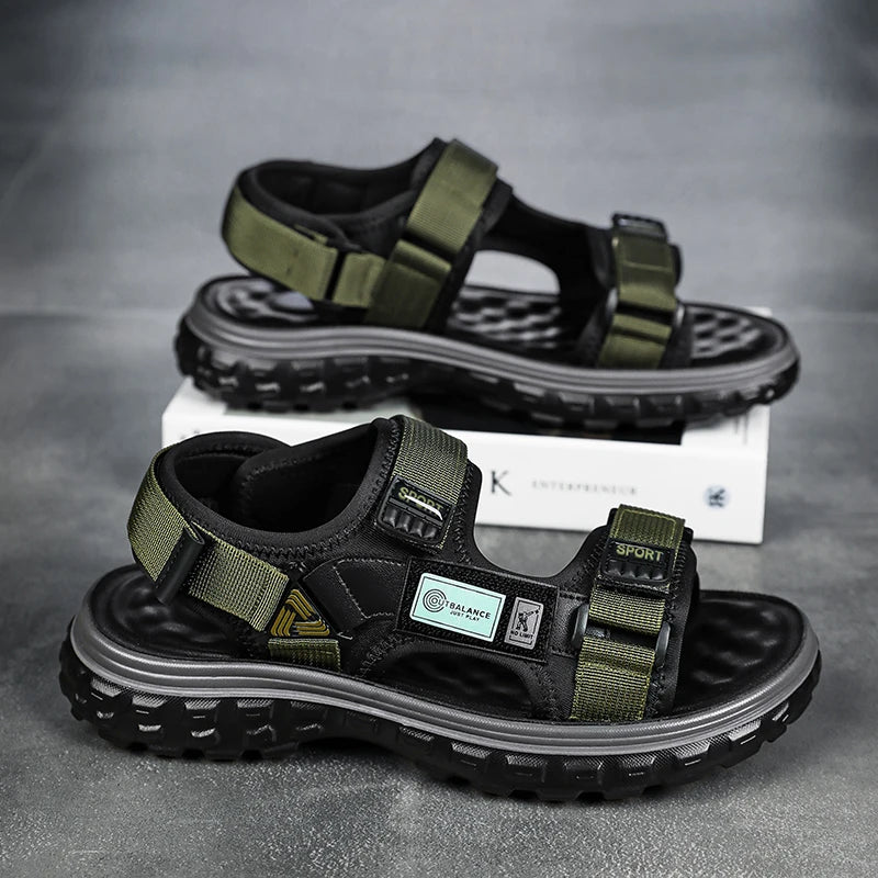 Summer Men Sandals Genuine Leather Mens Casual Shoes Outdoor Men Leather Sandals for Men Beach Shoes Roman mens Shoes