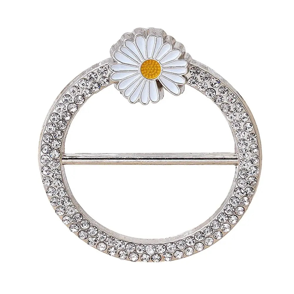 New Rhinstone Scarf Buckle T-Shirt Silk Clasp Clip Holder Scarf Ring Brooch Waist Buckle Fashion Minimalist Jewelry Accessories
