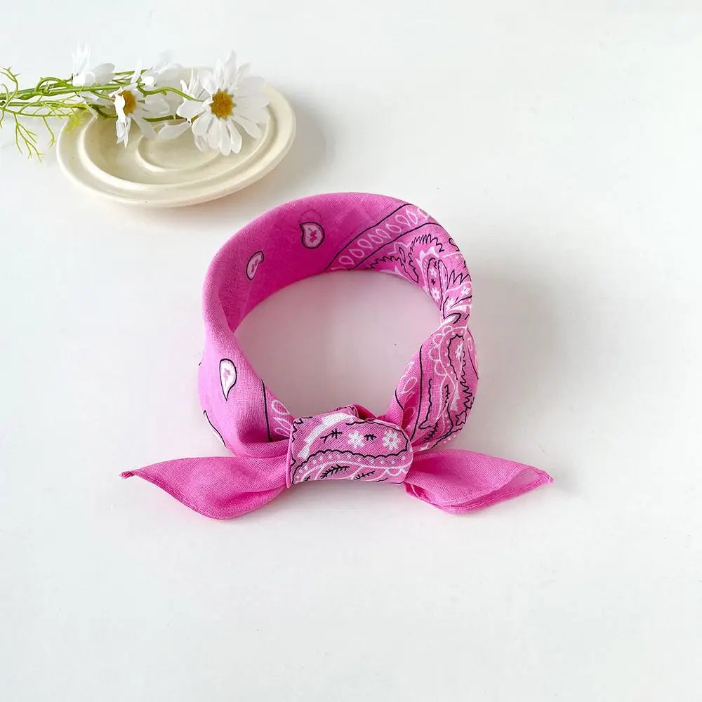 Headband Small Square Scarf Triangle Scarf Hip Hop Cashew Nut Print Scarves Scarf Hair Band Cotton and Linen Printed Silk Scarf