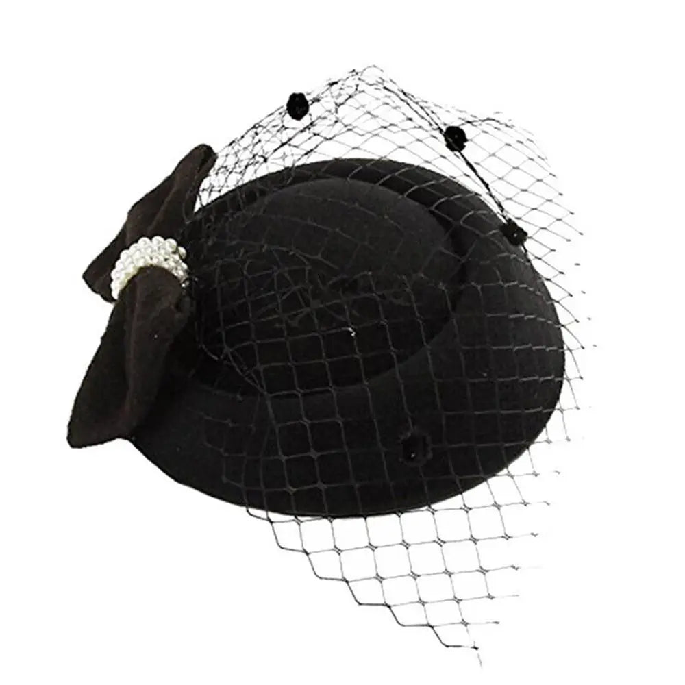 Bride Headwear hat Veil Wedding Hair Accessories Flowers Feather Mesh Veil Face Cover Multi Colors Korea Japan Black White