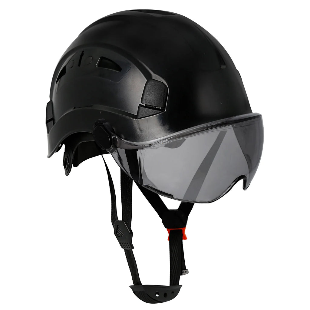 CE Safety Hard Hat with Visor Adjustable Vents Work Cap Head Protective Safety Helmet with Goggles Outdoor Riding Climing Rescue