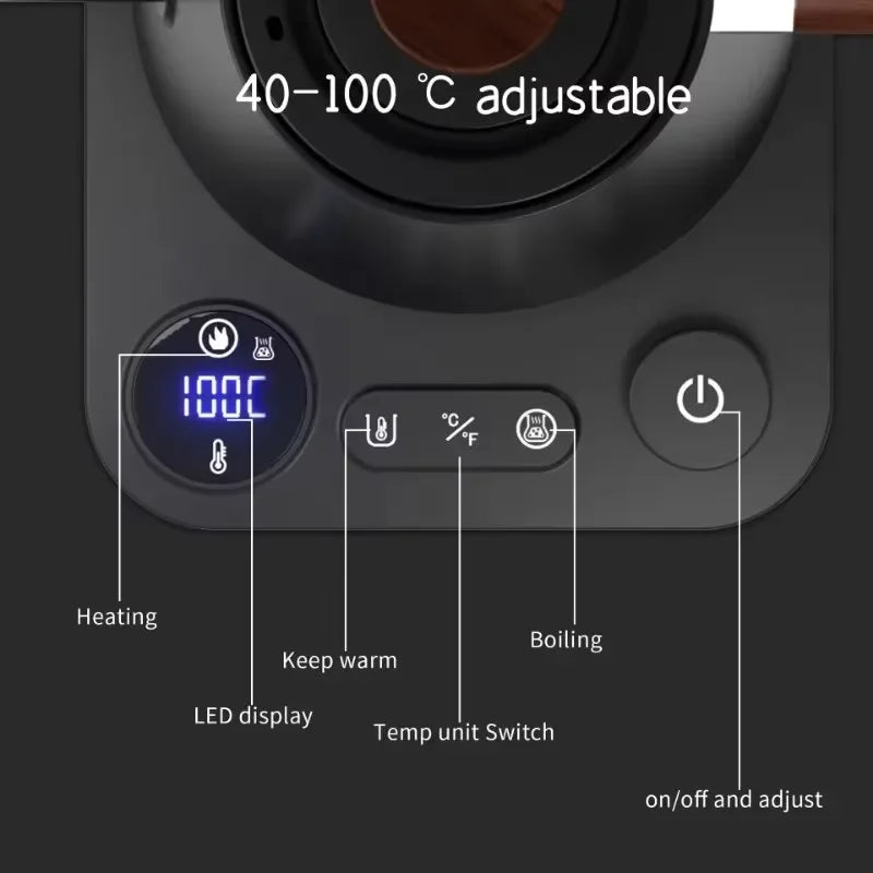 Hand Brewed Electric Coffee Pot Control Stainless Steel Intelligent Temperature Electric Boiling Water Temperature Control Pot