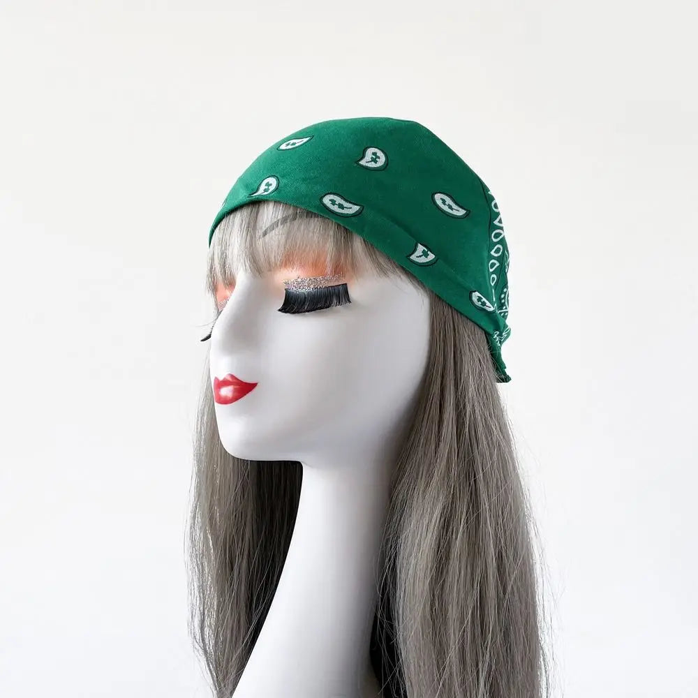 Headband Small Square Scarf Triangle Scarf Hip Hop Cashew Nut Print Scarves Scarf Hair Band Cotton and Linen Printed Silk Scarf