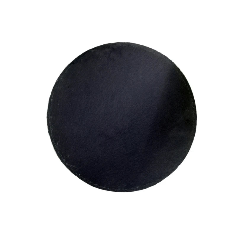Round Natural Black Stone Slate Plate Serving Plate Cheese Pizza Dessert Cake Plate Western Steak Plates Cup Mug Rock Coaster