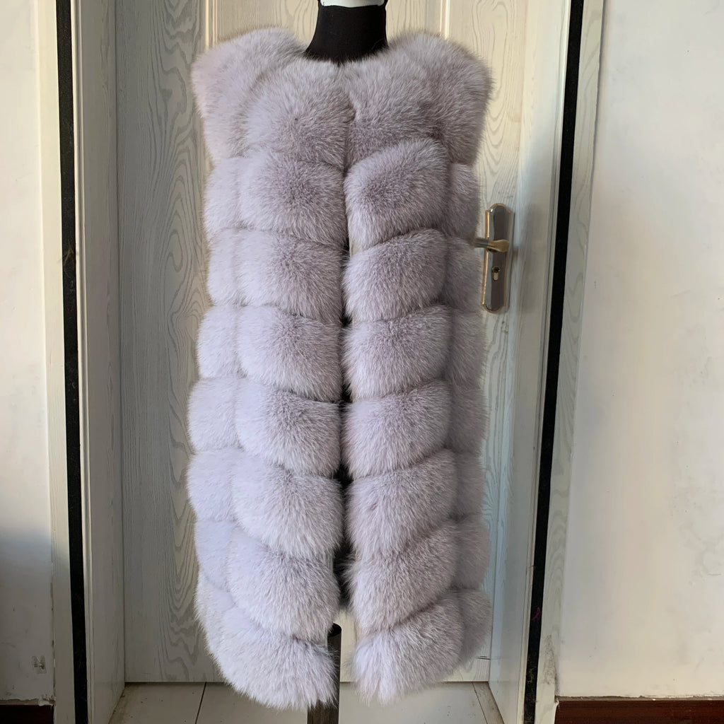 Natural Fox Fur Vest Lady Warm Vest Multicolor 100% Natural Fur Coat fox fur vest real fur vests sleeveless real fox fur coats