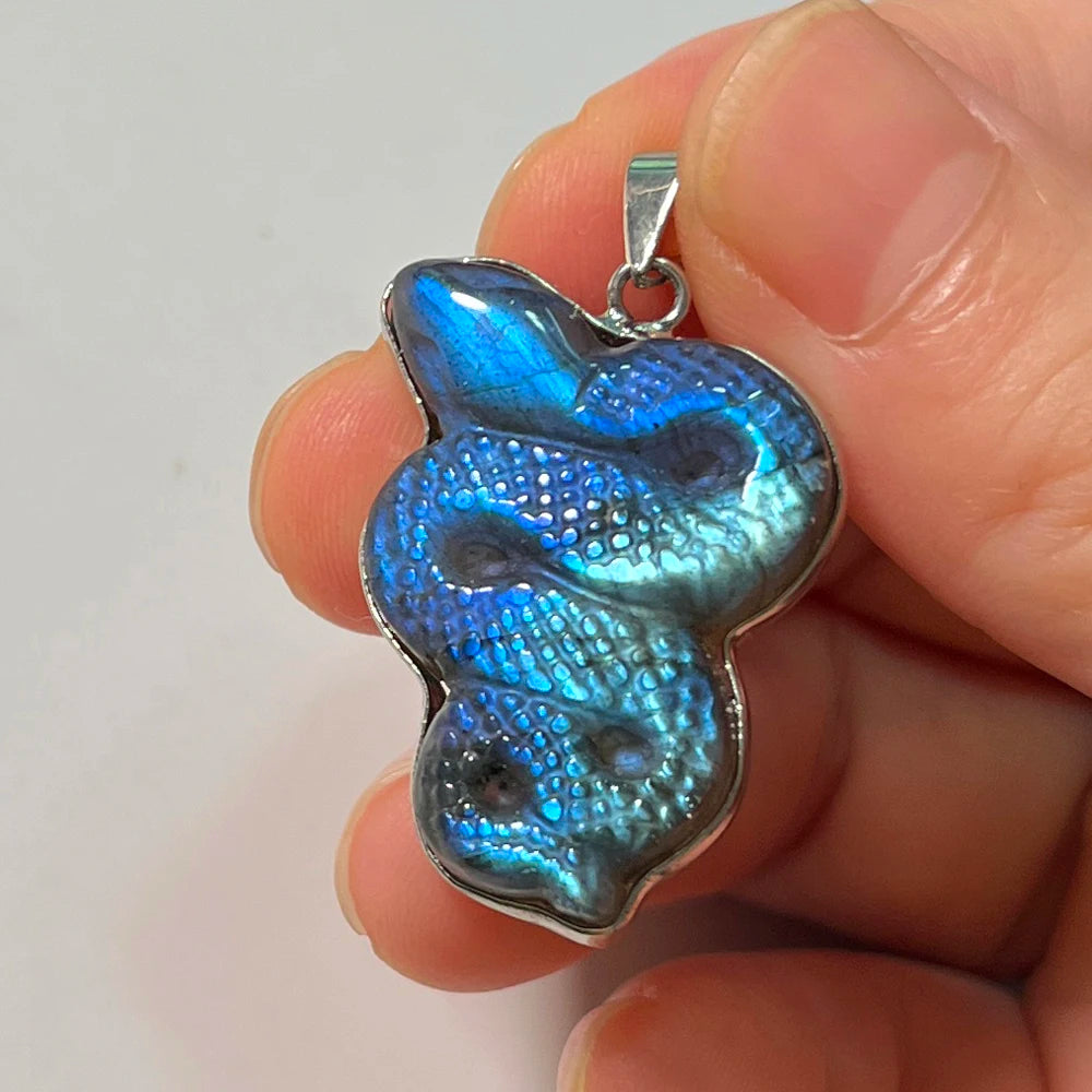 Gem Pendant Natural Stone Irregular Shape Bead Purple Blue Labradorite Necklace Pendant for Women Men Jewelry Gift 1Pcs
