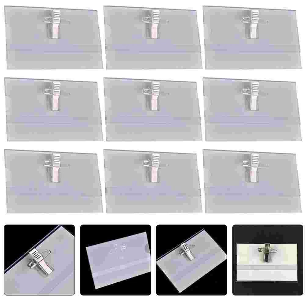 50 Pcs Badge Name Tag Holders Clips For Staff Chest Card Identification Lanyard Holder Pin Alligator Card Case Plastic