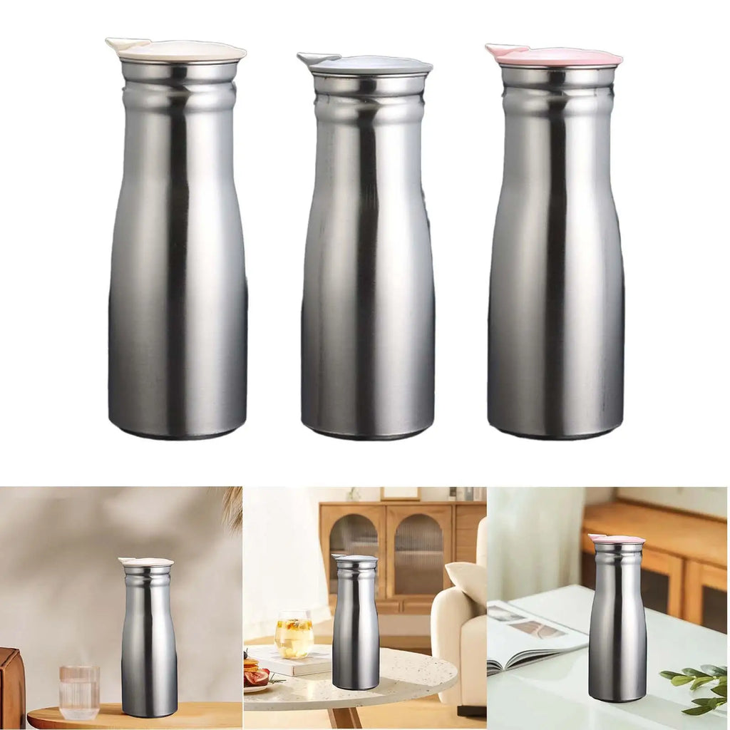Stainless Steel Water Jug Lemonade Kettle Cold Water Tea Kettle Teapot Sealed Lid Iced Tea Pitcher Multiuse for Milk Lemonade