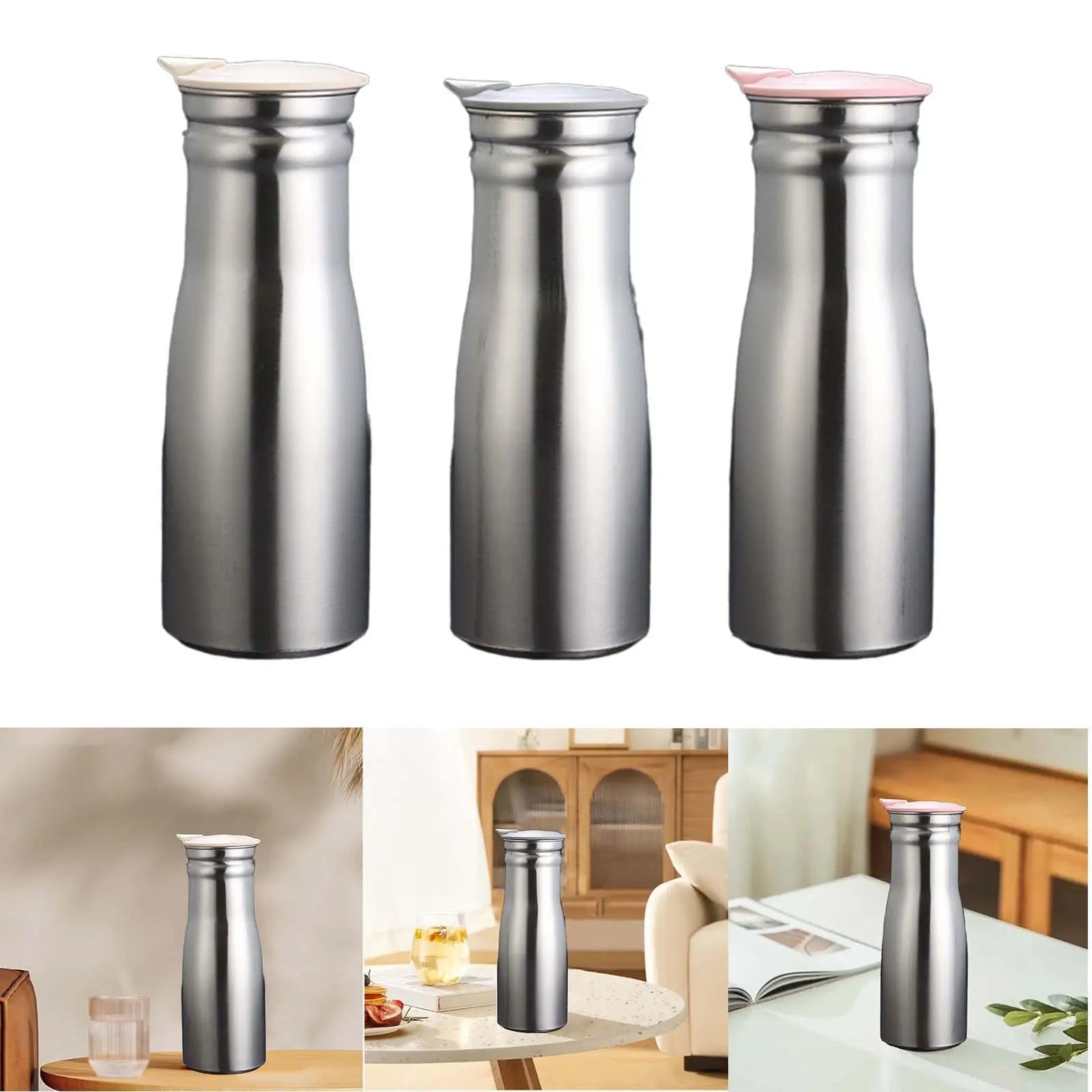 Stainless Steel Water Jug Lemonade Kettle Cold Water Tea Kettle Teapot Sealed Lid Iced Tea Pitcher Multiuse for Milk Lemonade